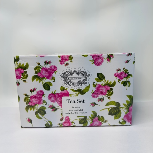 Kent Pottery Rose Patterned Tea Set with Pink and Green Accents New - Picture 10 of 15